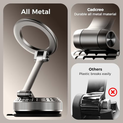 Metal Magnetic Car Phone Holder for Magsafe Phone, Dark Gray - color: Dark Gray