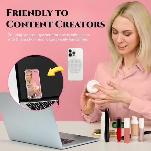 CIEO SuctionPhone Grip, Strong Silicone Suction,Strawberry Sticky Grip,Suitable for Selfies and Videos on Mirrors, Bathrooms and Smooth Surfaces, Compatible with iPhone (Transparent) - color: Transparent