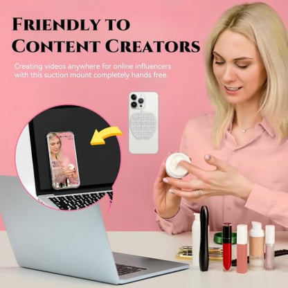 CIEO SuctionPhone Grip, Strong Silicone Suction,Strawberry Sticky Grip,Suitable for Selfies and Videos on Mirrors, Bathrooms and Smooth Surfaces, Compatible with iPhone (Transparent) - color: Transparent