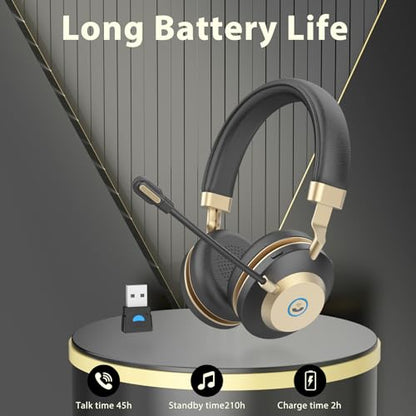 Earbay Wireless Headset with Microphone, AI Noise Cancelling & Dongle