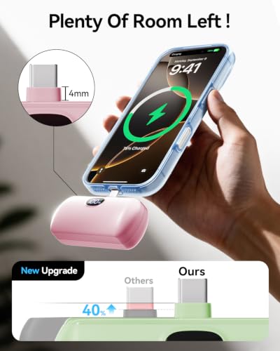 [2-Pack]Portable Charger USB C for iPhone 18/17/16/15 Series,Pink&Green - color: Pink&Green