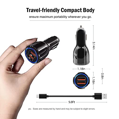 Fast Car Charger USB C Charging Cable Cord for Moto G Pure, Stylus 5G, Power, Play, One 5G Ace, G60S, G200, G9, G8, G7, Ultra Z4, G60, G22, G72, Edge 30 Phone - style: 5FT Car charger