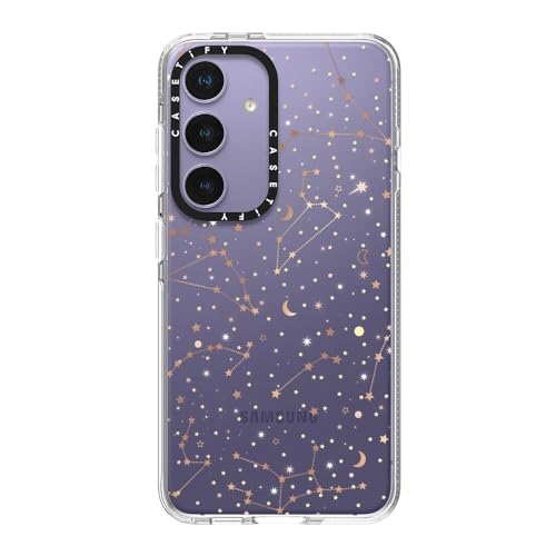 CASETiFY for Galaxy S24 Case - Impact Clear | Not Yellowing | 6.6 ft. Drop Protection | Space pattern on clear background/ gold stars and moon universe | Clear - color: Space pattern on clear background, size: Galaxy S24