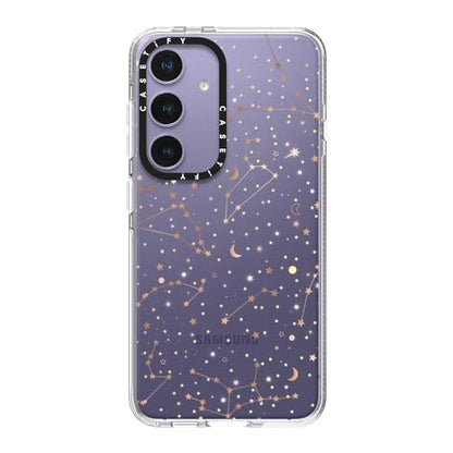 CASETiFY for Galaxy S24 Case - Impact Clear | Not Yellowing | 6.6 ft. Drop Protection | Space pattern on clear background/ gold stars and moon universe | Clear - color: Space pattern on clear background, size: Galaxy S24
