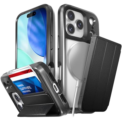 VENA vCommuteX for iPhone 17 Pro Wallet Case, Black - color: MagSafe Compatible - Black, size: iPhone 17 Pro