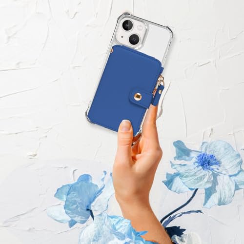 M-Plateau Phone Wallet Stick On with Attachable Sticker | Credit Card Holder for Women Phone case Stick on Attachable Credit Card Holder for Phone (Compatible with Most Smartphones) - color: Dark Blue