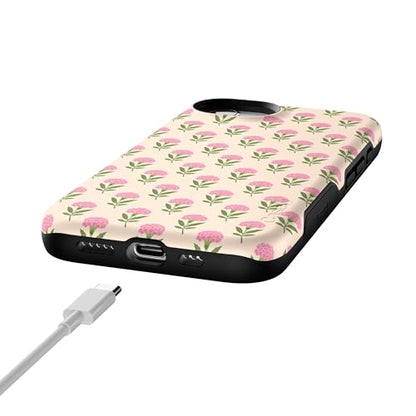 Casely iPhone 16e Case | Jenna's Flowers | Fun on Weekdays | Bold Protective Design | Compatible with MagSafe - color: Jenna's Flowers | Fun on Weekdays