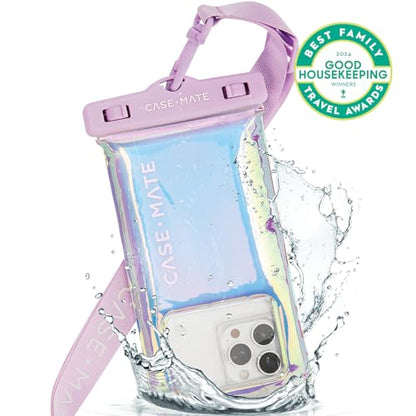 Case-Mate Soap Bubble IP68 Waterproof Phone Pouch - Travel Beach Cruise Ship Essentials - Floating Waterproof Phone Case with Crossbody Lanyard for iPhone 17 Pro Max/16 Pro/15/14/13/S26 - Iridescent