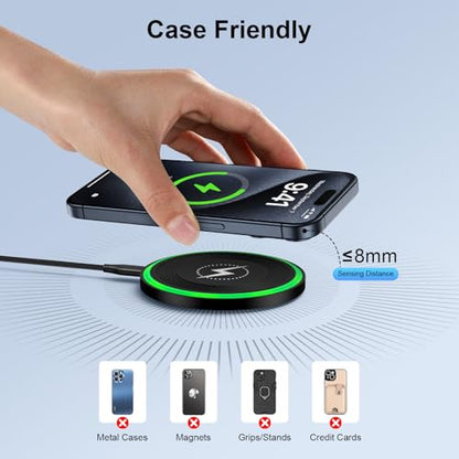 Wireless Charger Fast Charging Pad for Moto Razr/Edge 2026 2025 2024, Moto - color: Pure Black