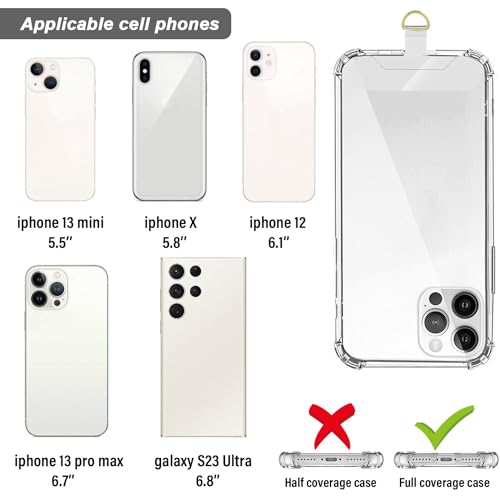 12-Piece Universal Phone Lanyard Patch - No Adhesive, Cell Phone Strap Replacement Part - color: Golden
