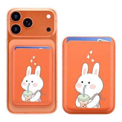 for Magsafe Card Holder | Kawaii Bunny Leather Magnetic Wallet - color: Bunny A