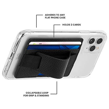 Case-Mate - Stick On Credit Card Wallet - Phone Holder - Loop Pockets - Ultra-Slim Card Holder - Finger Loop for Secure Hold - fit - Apple – iPhone – Samsung – Galaxy – Black - color: Black Loop