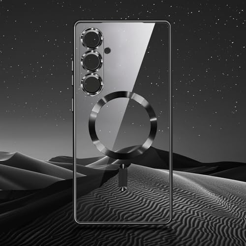 Hurgoer for Samsung Galaxy S25 Case.Soft TPU Electroplated Frame Cover with Clear Back.Drop Tested Protective Full Body S24 Case.Thin Light Slim【Not Magsafe】 (Black, S25/S24) - color: Black, size: S25/S24