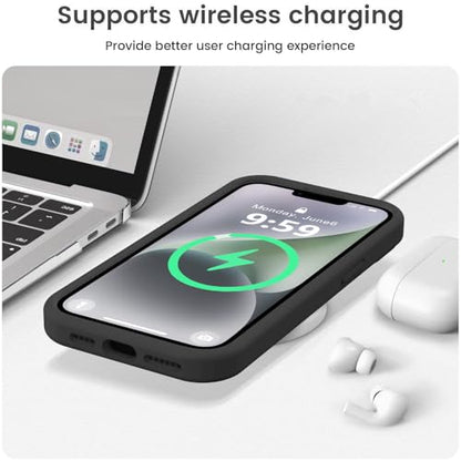 Vooii Compatible with iPhone 13 Pro Case, Liquid Silicone Upgrade [Camera Protection] [Soft Anti-Scratch Microfiber Lining] Shockproof Phone Case for iPhone 13 Pro 6.1 inch - Black - color: Black, size: iPhone 13 Pro