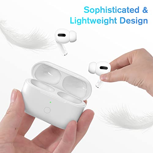 Compatible for AirPods Pro 2nd & 1st Generation Charging Case Replacement, Compatible for Wireless AirPods Pro 2 1 Charger Case with Bluetooth Pairing Sync Button, Built-in Large Battery - color: white