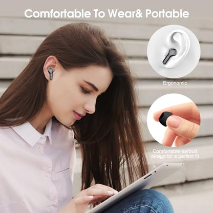 Wireless Earbuds, Bluetooth 5.4 Headphones HiFi Stereo, Bluetooth Earbuds - color: A-Black