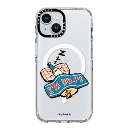 CASETiFY for iPhone 15 Case - Impact Clear Compatible with MagSafe | Not Yellowing | 6.6 ft. 3X Military Grade Drop Protection | I'm so busy | Clear - color: I'm so busy, size: Iphone 15 (6.1")
