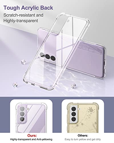 SURITCH for Samsung Galaxy S21 FE Clear Case 6.4" (Only), [Built-in Screen Protector] Full Body Protective Hard Shell+Soft TPU Phone Case for Samsung S21 FE -(Full Clear) - color: Full Clear