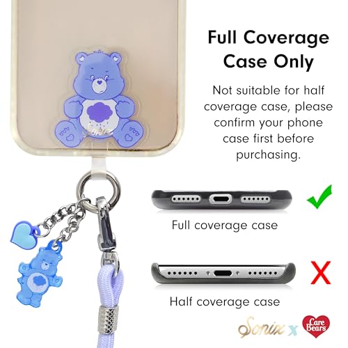 Sonix x Care Bears | Crossbody Phone Strap with Charms | Adjustable, Universal Cell Phone Rope Strap Lanyard | Blue Cord | Grumpy Bear - color: Grumpy Bear