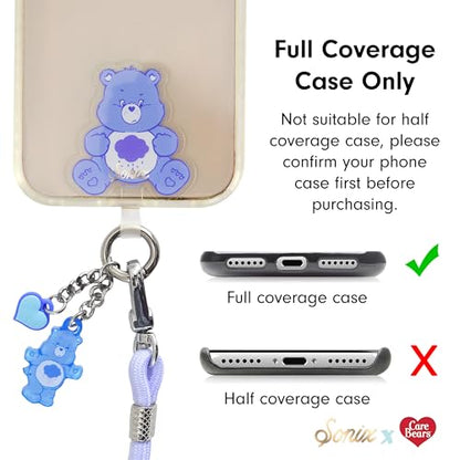 Sonix x Care Bears | Crossbody Phone Strap with Charms | Adjustable, Universal Cell Phone Rope Strap Lanyard | Blue Cord | Grumpy Bear - color: Grumpy Bear