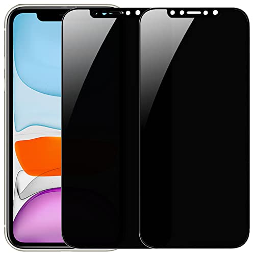 2 Pack 360 Degree Privacy Tempered Glass Suit for iPhone 11 / iPhone XR Anti-Spy 4 Directions Screen Protector Film 4 Sides Anti-Peeping Anti-scratch 6.1 inch - size: for iPhone 11 / iPhone XR