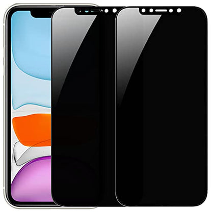 2 Pack 360 Degree Privacy Tempered Glass Suit for iPhone 11 / iPhone XR Anti-Spy 4 Directions Screen Protector Film 4 Sides Anti-Peeping Anti-scratch 6.1 inch - size: for iPhone 11 / iPhone XR