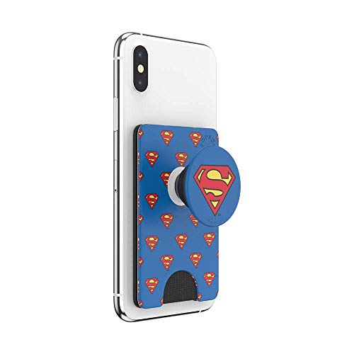 PopSockets Adhesive Phone Wallet and Card Holder with Grip, Marvel - Superman Pattern - color: Superman Pattern, style: Adhesive