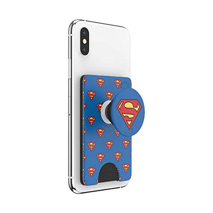 PopSockets Adhesive Phone Wallet and Card Holder with Grip, Marvel - Superman Pattern - color: Superman Pattern, style: Adhesive