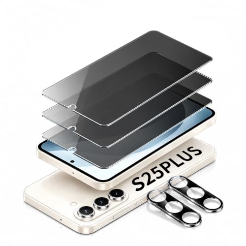 Privacy Screen Protector & Camera Lens for Galaxy S25 Plus 5G - size: Galaxy S25+ 6.7 Inch
