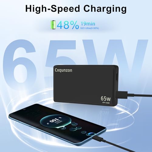 65W Slim USB C Wall Charger - color: Black