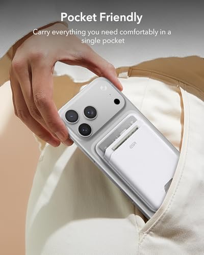 ESR for MagSafe Wallet, 5 Card Holder for Phone Case, RFID Blocking - color: White