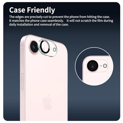 4-Pack Camera Lens Protector for iPhone 17e/16e, 9H Tempered Glass Camera Cover Screen Protector Accessories, HD Clarity, Anti-scratch, Case Friendly, Shockproof Full Protective - size: 17e/16e Lens