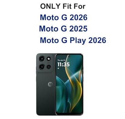 for Motorola Moto G 2026/2025 Case,Moto G Play 2026 Case,with Belt Clip Holster,2X Screen Protector,Heavy Duty Military Grade Full Body Shockproof Dust-Proof Rugged Protective Cover (Blue) - color: Black/Blue