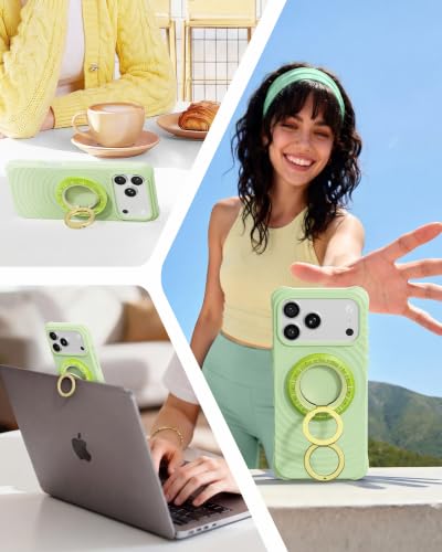 SYNCWIRE Magnetic Phone Ring Holder, for MagSafe Phone Grip Stand Kickstand - color: Kiwi Spark