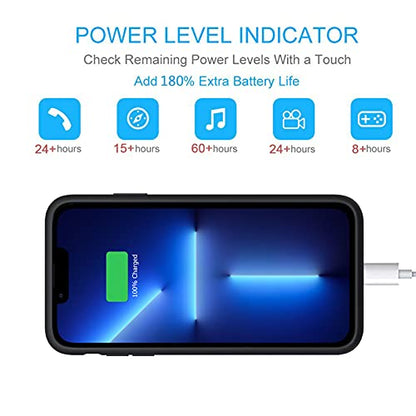 Battery Case for iPhone 13 Pro Max, Upgraded Real 10000mAh Slim Portable Protective Charging Case Compatible with iPhone 13 Pro Max (6.7 inch) Rechargeable Extended Battery Pack Charger Case (Black)