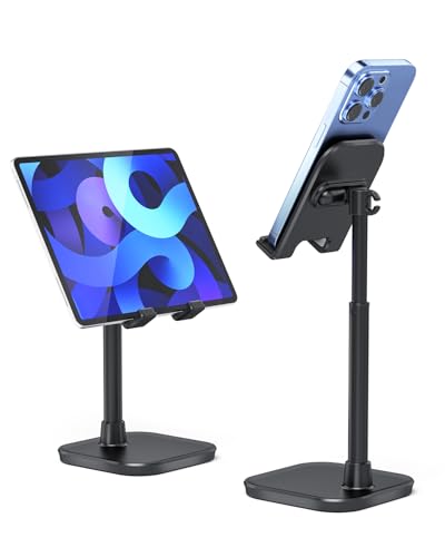 Cell Phone Stand, Phone Holder for Desk, Office Desktop iPhone Stand - color: Black
