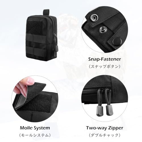 TRIWONDER Tactical Cigarette Pouch Molle Small Military Bag Battery Cigarette Case EDC Utility Card Holder Lighter Slot Mini Cigar Waist Pack - color: 05 Black