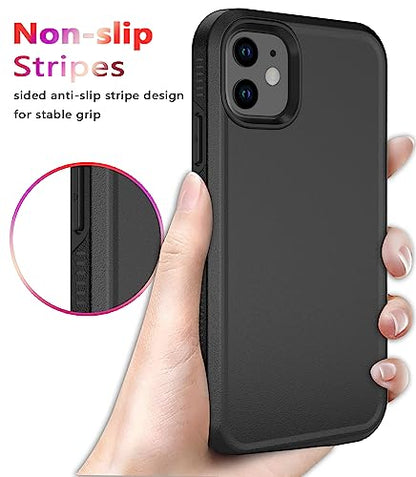Diverbox for iPhone 11 Case [Shockproof] [Dropproof] [Tempered Glass Screen Protector],Heavy Duty Protection Phone Case Cover for Apple iPhone 11 (Black-2in1) - color: Black-2in1