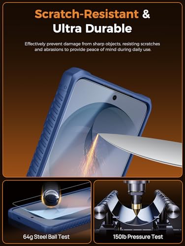 Vihibii for Samsung Galaxy S26 Ultra Case with 2X Screen Protector, Blue | Card Holder (4 Cards), 9H Hardness, RFID Blocking, Slide Camera Cover, Military-Grade Drop Protection Wallet Case, Blue - color: Blue-SP