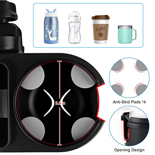 Accmor Stroller Cup Holder, Drinks Holder Bike Walker Wheelchair - color: Tray Phone Holder-Black