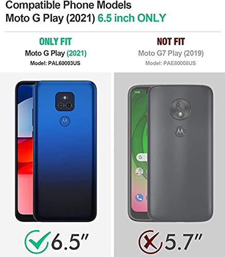 LeYi for Moto G Play 2021 Case: Heavy Duty Shockproof and Stand Black - color: Black, size: 6.5 inch (G Play 2021)