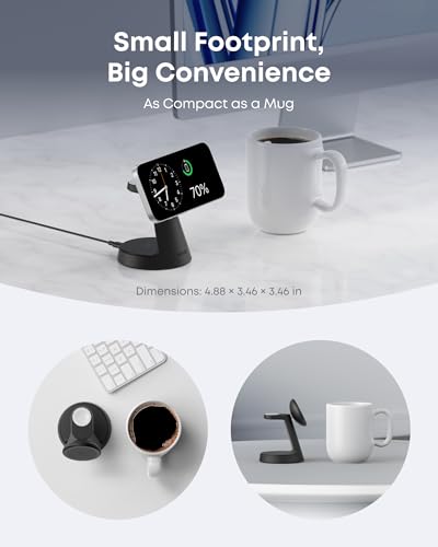 Anker MagSafe Charger Compatible, MagGo 3-in-1 Qi2 15W Charging Station - color: Black