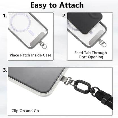 BESARME Phone Lanyard Set, 2 Pack, Black, Adjustable Crossbody & Wrist - color: Black
