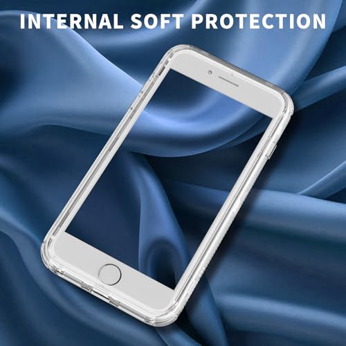 X-belmox Heavy Duty Clear Phone Case for iPhone SE 2022 (3rd Gen) with Screen Protector, 3 in 1 for iPhone SE 2020 Case Acrylic Hard Non-Yellowing, Shockproof Protective iPhone 7/8 Case 4.7" -Clear - color: Clear