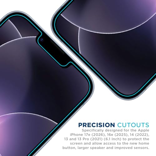 Tech Armor Screen Protector for iPhone 17e, 16e, 14, 13 Pro HD Film, 4-Pack - size: iPhone 17e/16e/ 14 / iPhone 13 / 13 Pro-6.1 Inch
