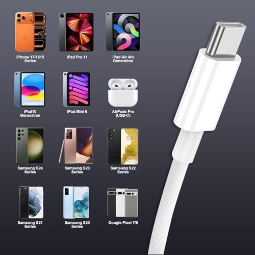 3FT USBA to USBC Cable for iPhone 17 16 15, Fast Charging Car Charger Cord - size: 3FT, style: USBA to USBC