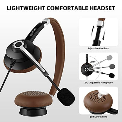 Arama USB Headset with Mic for PC, USB-C/A & 3.5mm Jack