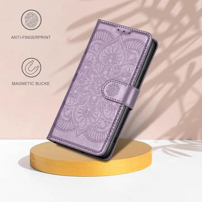 Wallet Case for iPhone 12 and iPhone 12 Pro,[RFID Blocking] 3 Card Holder Stand with Credit Card Slot PU Leather Magnetic Protective Flip Cover for iPhone 12/12 Pro(Purple) - color: Light Purple