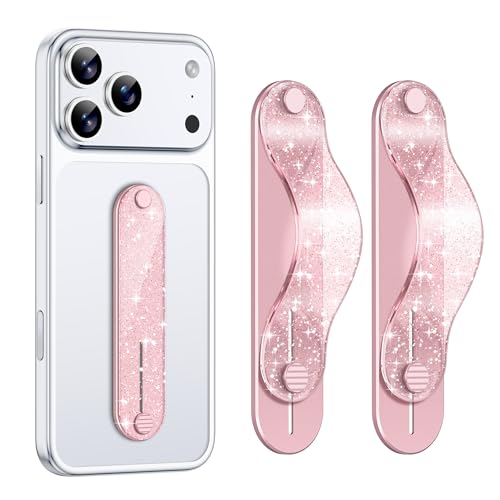 GripMate Phone Grip Holder, Finger Strap Stand, Metal Aluminum Alloy Kickstand with Soft TPU Loop - Universal Ultra Slim Comfortable Hand Grip for iPhone Samsung and Most Smartphones, (Pink 2 Pack) - color: Pink 2pcs