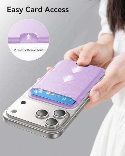TWZKG for MagSafe Wallet, 3 Cards Holder, Slim Magnetic Phone Wallet for iPhone 17/16/15/14/13/12 Pro Max Plus Air Series,RFID Blocking Vegan Leather,Purple - color: Purple